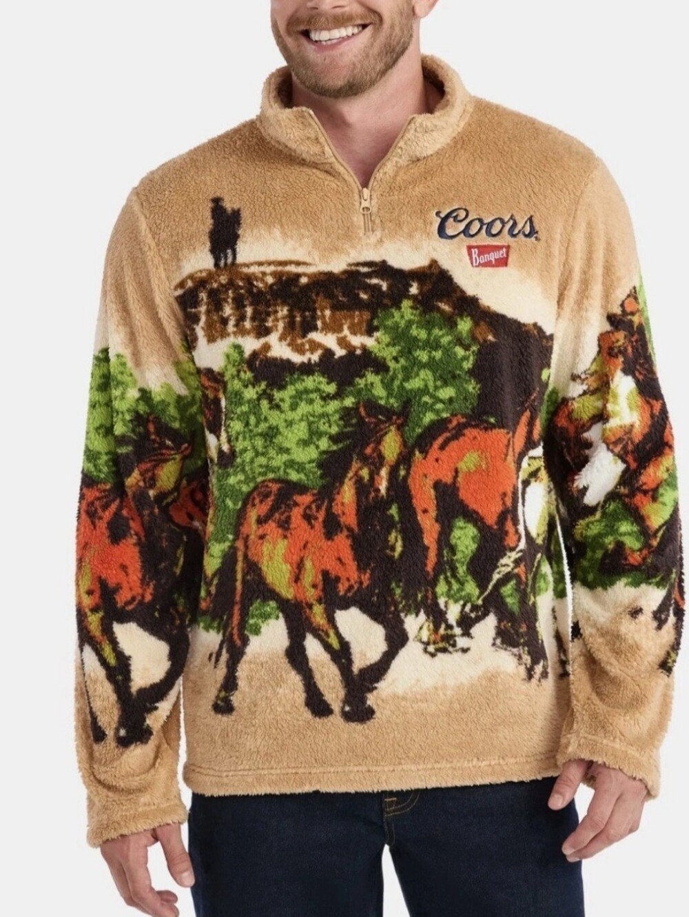Coors Banquet Fleece Quarter Zip Pullover Limited Edition Men’s Size 3XL Beer